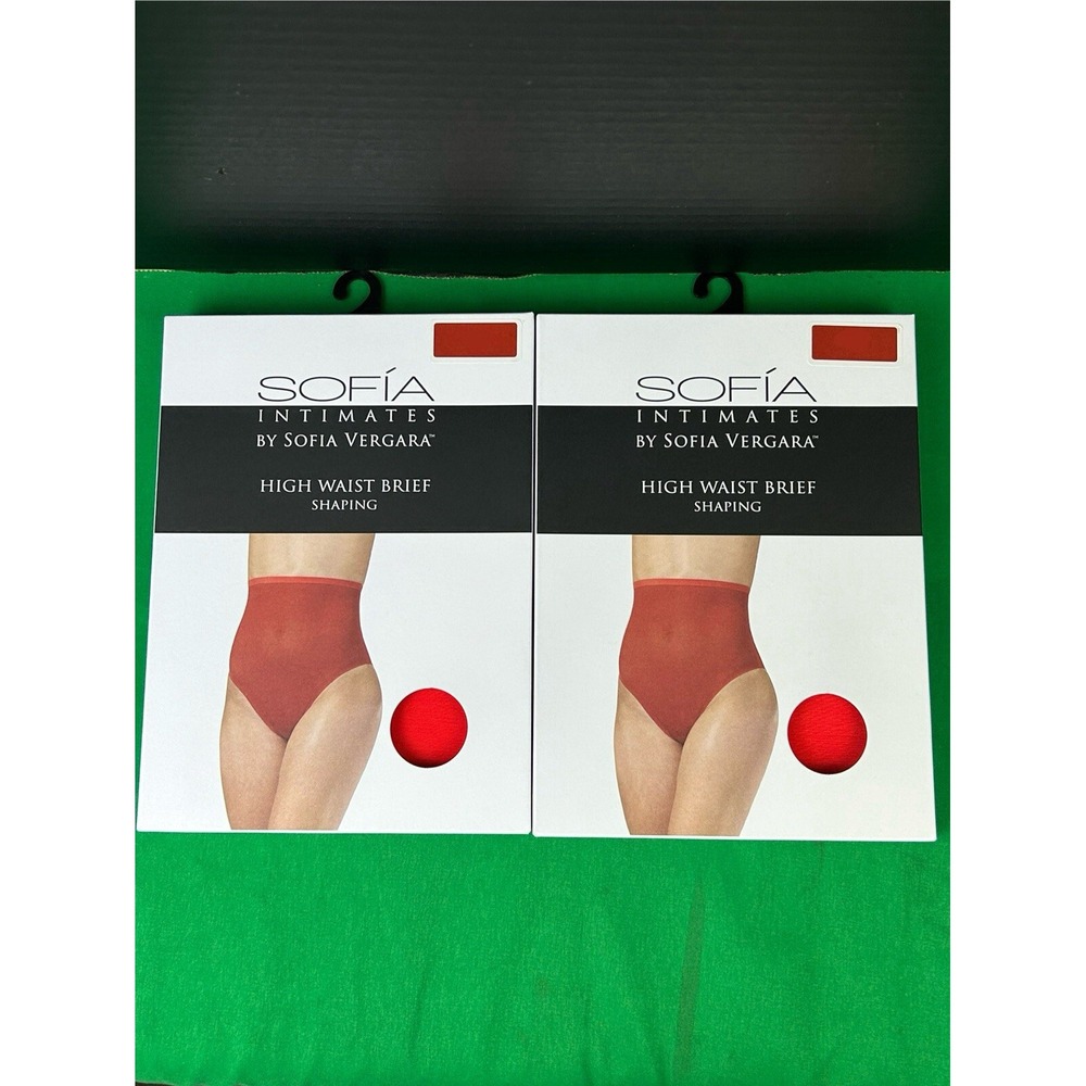 2PK Sofia Intimates Sofia Vergara High Waist Power Mesh Shaping Brief Red S